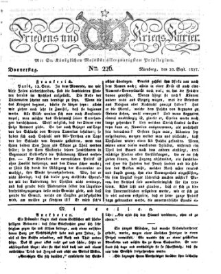 Der Friedens- u. Kriegs-Kurier (Nürnberger Friedens- und Kriegs-Kurier) Donnerstag 20. September 1827