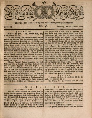 Der Friedens- u. Kriegs-Kurier (Nürnberger Friedens- und Kriegs-Kurier) Freitag 22. Februar 1828
