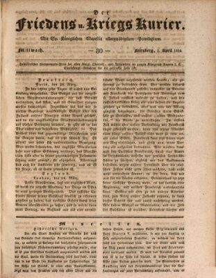 Der Friedens- u. Kriegs-Kurier (Nürnberger Friedens- und Kriegs-Kurier) Mittwoch 2. April 1828