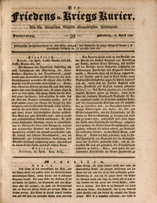 Der Friedens- u. Kriegs-Kurier (Nürnberger Friedens- und Kriegs-Kurier) Donnerstag 24. April 1828