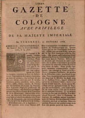 Gazette de Cologne Freitag 21. Oktober 1768