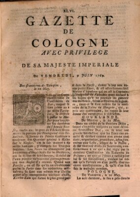 Gazette de Cologne Freitag 9. Juni 1769