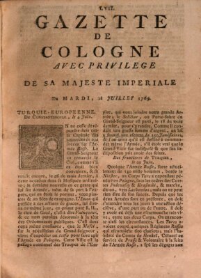 Gazette de Cologne Dienstag 18. Juli 1769