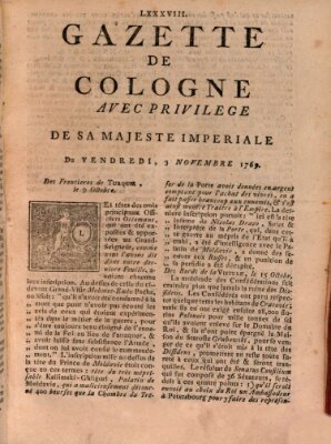 Gazette de Cologne Freitag 3. November 1769