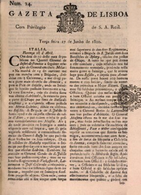 Gazeta de Lisboa Dienstag 17. Juni 1800