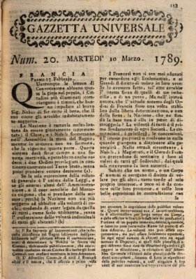 Gazzetta universale Dienstag 10. März 1789