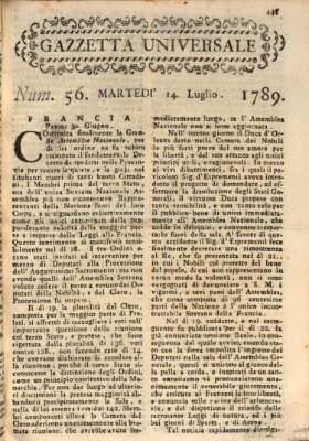 Gazzetta universale Dienstag 14. Juli 1789
