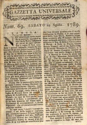 Gazzetta universale Samstag 29. August 1789
