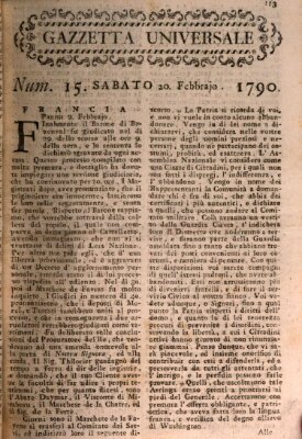Gazzetta universale Samstag 20. Februar 1790