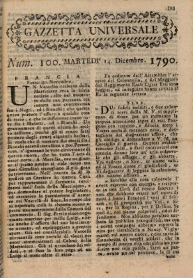 Gazzetta universale Dienstag 14. Dezember 1790