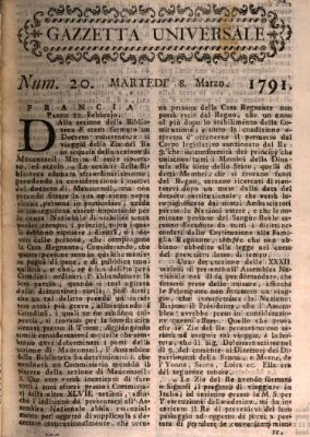Gazzetta universale Dienstag 8. März 1791