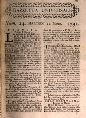 Gazzetta universale Dienstag 22. März 1791