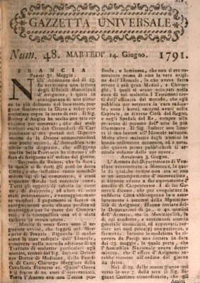 Gazzetta universale Dienstag 14. Juni 1791
