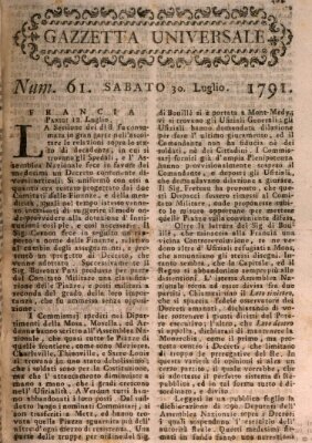 Gazzetta universale Samstag 30. Juli 1791