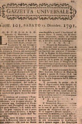 Gazzetta universale Samstag 17. Dezember 1791