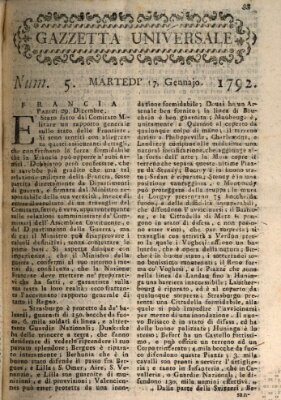 Gazzetta universale Dienstag 17. Januar 1792
