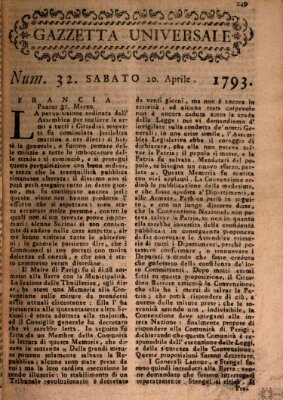 Gazzetta universale Samstag 20. April 1793
