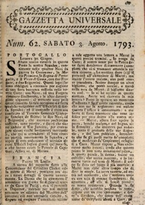Gazzetta universale Samstag 3. August 1793