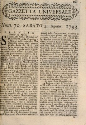 Gazzetta universale Samstag 31. August 1793