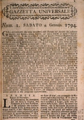 Gazzetta universale Samstag 4. Januar 1794