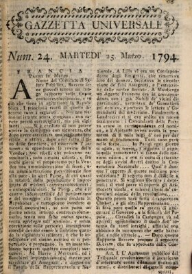 Gazzetta universale Dienstag 25. März 1794