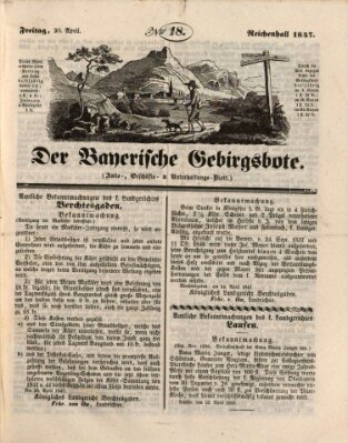 Der bayerische Gebirgsbote (Der Grenzbote) Freitag 30. April 1847
