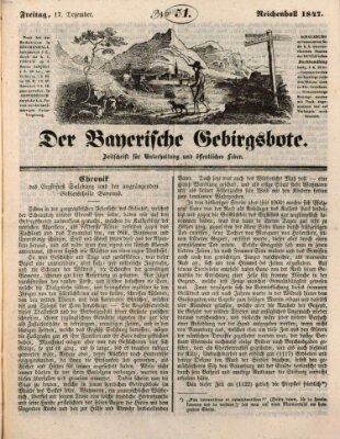 Der bayerische Gebirgsbote (Der Grenzbote) Freitag 17. Dezember 1847