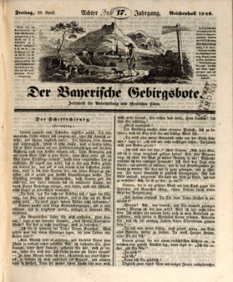 Der bayerische Gebirgsbote (Der Grenzbote) Freitag 28. April 1848