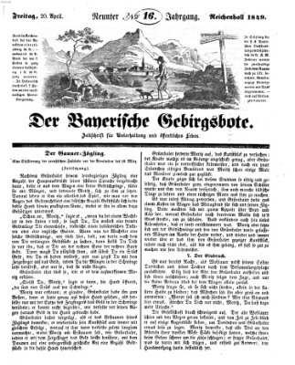 Der bayerische Gebirgsbote (Der Grenzbote) Freitag 20. April 1849