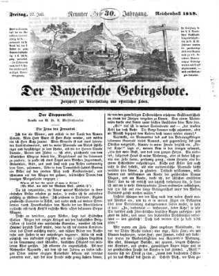Der bayerische Gebirgsbote (Der Grenzbote) Freitag 27. Juli 1849