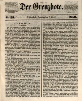 Der Grenzbote Sonntag 7. April 1850