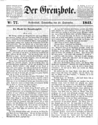 Der Grenzbote Donnerstag 25. September 1851