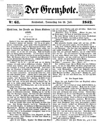 Der Grenzbote Donnerstag 29. Juli 1852