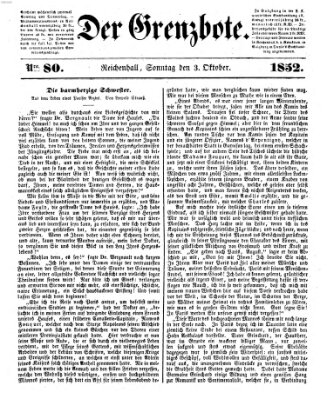 Der Grenzbote Sonntag 3. Oktober 1852