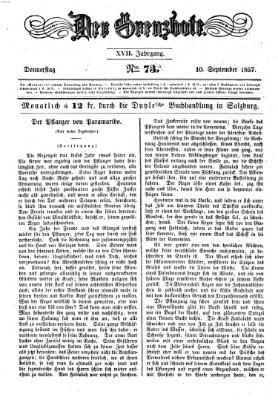 Der Grenzbote Donnerstag 10. September 1857