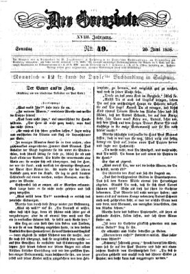 Der Grenzbote Sonntag 20. Juni 1858
