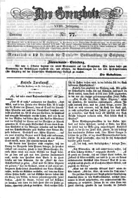 Der Grenzbote Sonntag 26. September 1858