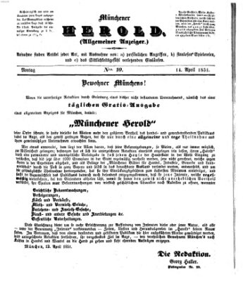 Münchener Herold Montag 14. April 1851