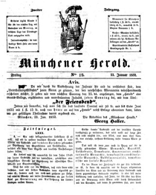 Münchener Herold Freitag 23. Januar 1852