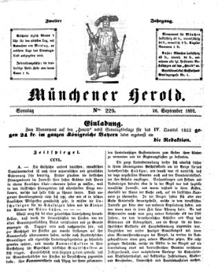 Münchener Herold Sonntag 26. September 1852