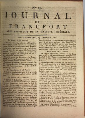 Journal de Francfort Freitag 29. Januar 1802