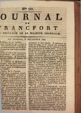 Journal de Francfort Samstag 6. November 1802