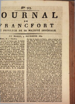 Journal de Francfort Dienstag 9. November 1802