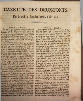 Gazette des Deux-Ponts Dienstag 9. Januar 1798