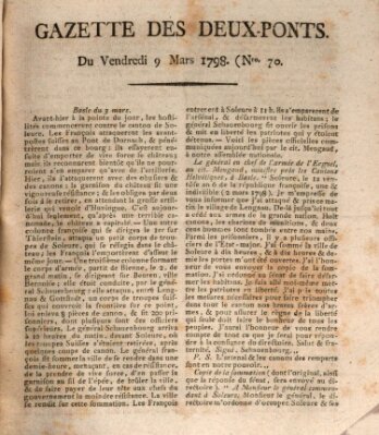 Gazette des Deux-Ponts Freitag 9. März 1798