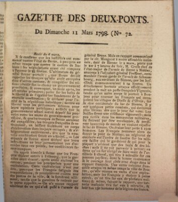 Gazette des Deux-Ponts Sonntag 11. März 1798