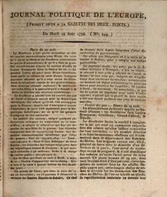 Journal politique de l'Europe (Gazette des Deux-Ponts) Dienstag 28. August 1798
