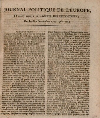 Journal politique de l'Europe (Gazette des Deux-Ponts) Donnerstag 1. November 1798