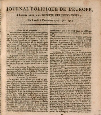 Journal politique de l'Europe (Gazette des Deux-Ponts) Montag 3. Dezember 1798