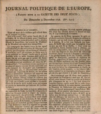 Journal politique de l'Europe (Gazette des Deux-Ponts) Sonntag 9. Dezember 1798